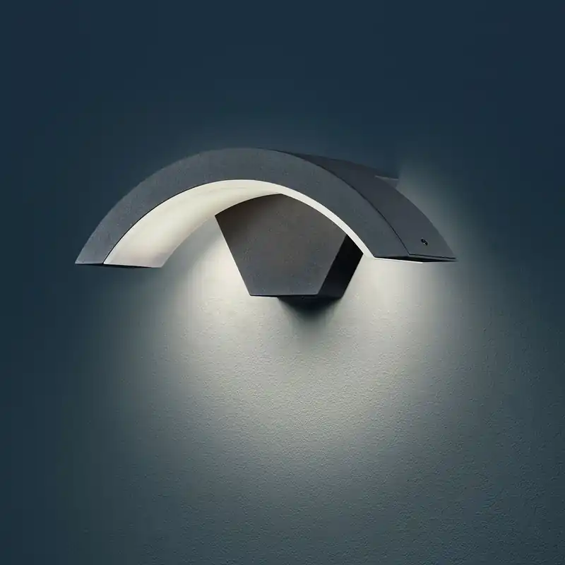 LED Außen Wandleuchte, Anthrazit, Gebogen, 800 LM, IP54, 29 cm x 9 cm Jetzt Bestellen