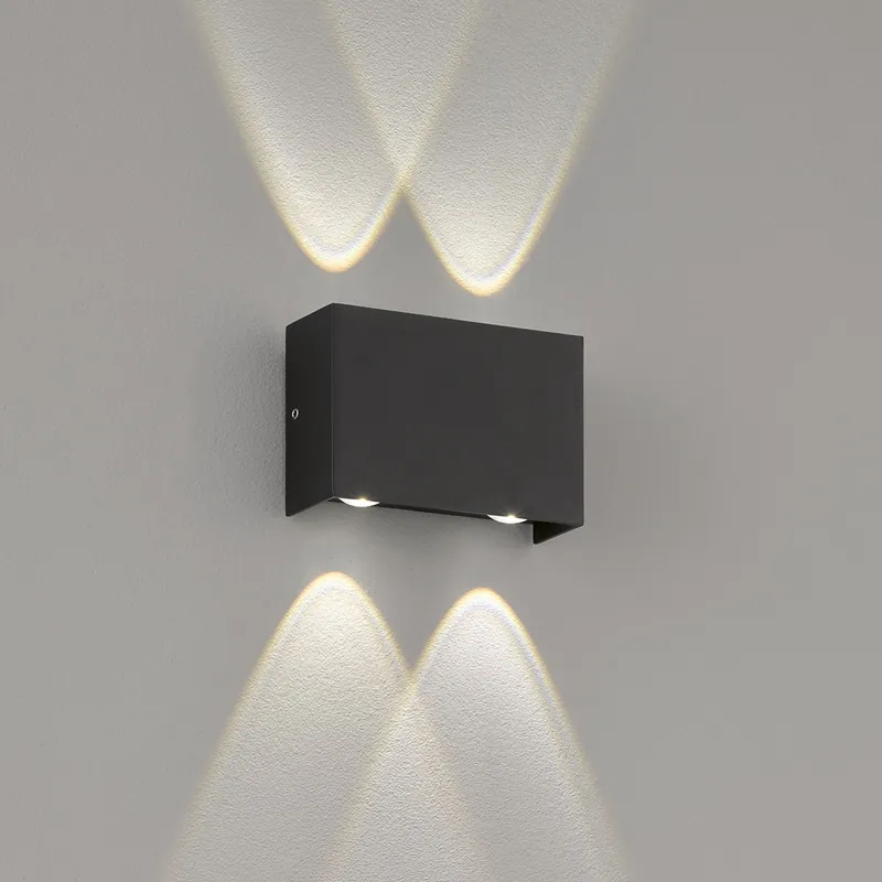LED Außen Wandleuchte, Schwarz, Rechteckig, IP54, 12 cm x 9 cm Kracherpreis