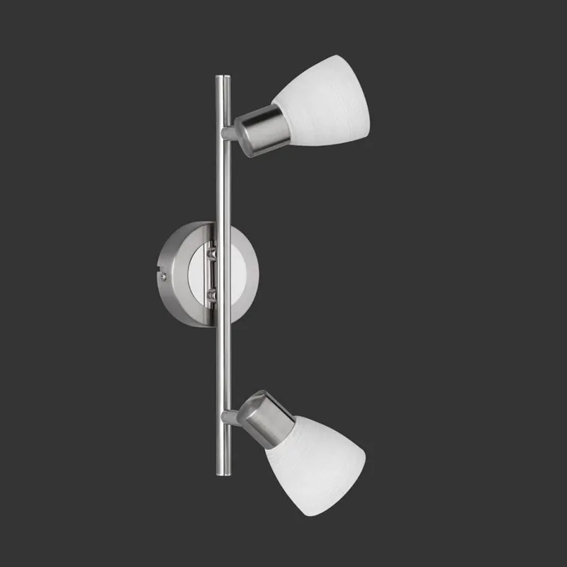 2er Spot, Dimmer, Nickel, Kelch-Strahler, Glas, 34 cm x 9 cm Meistverkauft