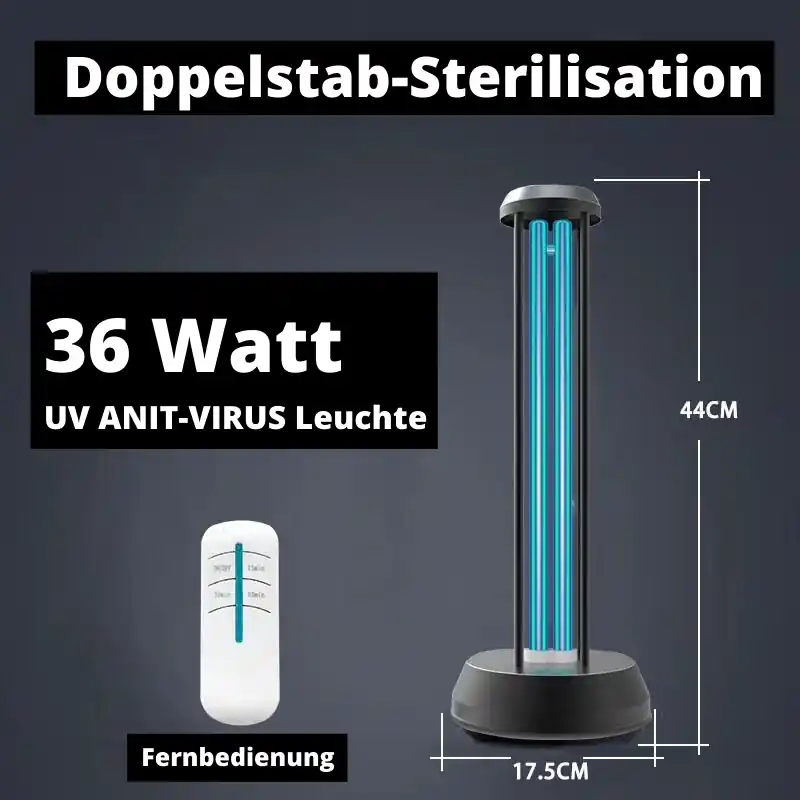 Markenprodukt UV-Licht, Quartz Ultraviolet Lamp, Doppelstab, Sterilisation gegen Viren, Bakterien, uvm.