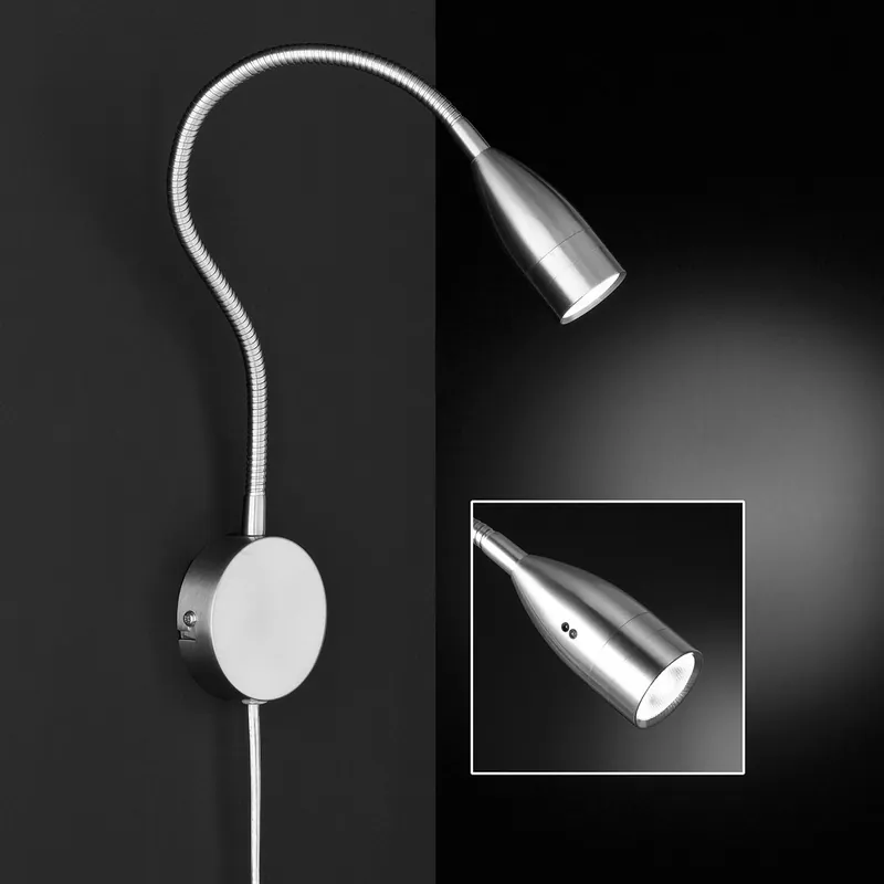 Billig LED Wandleuchte, Schirm, Kegelförmig, Gestensteuerung, 57 cm x 8 cm