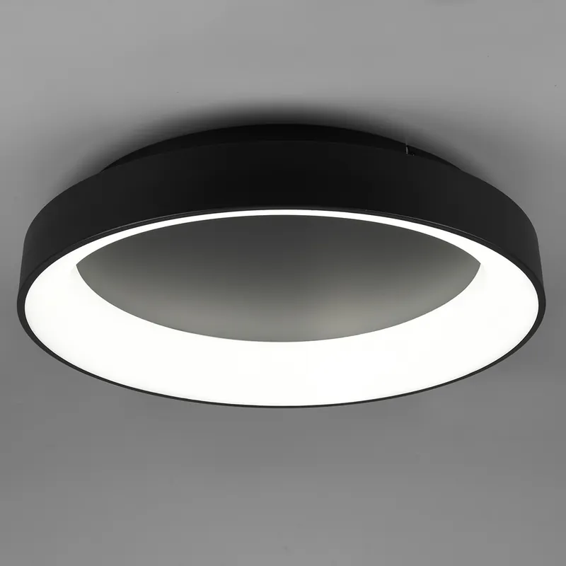 Meistverkauft LED Deckenleuchte, Schwarz, Dimmer, Fernbedienung, Nachtlicht, 60 cm Ø