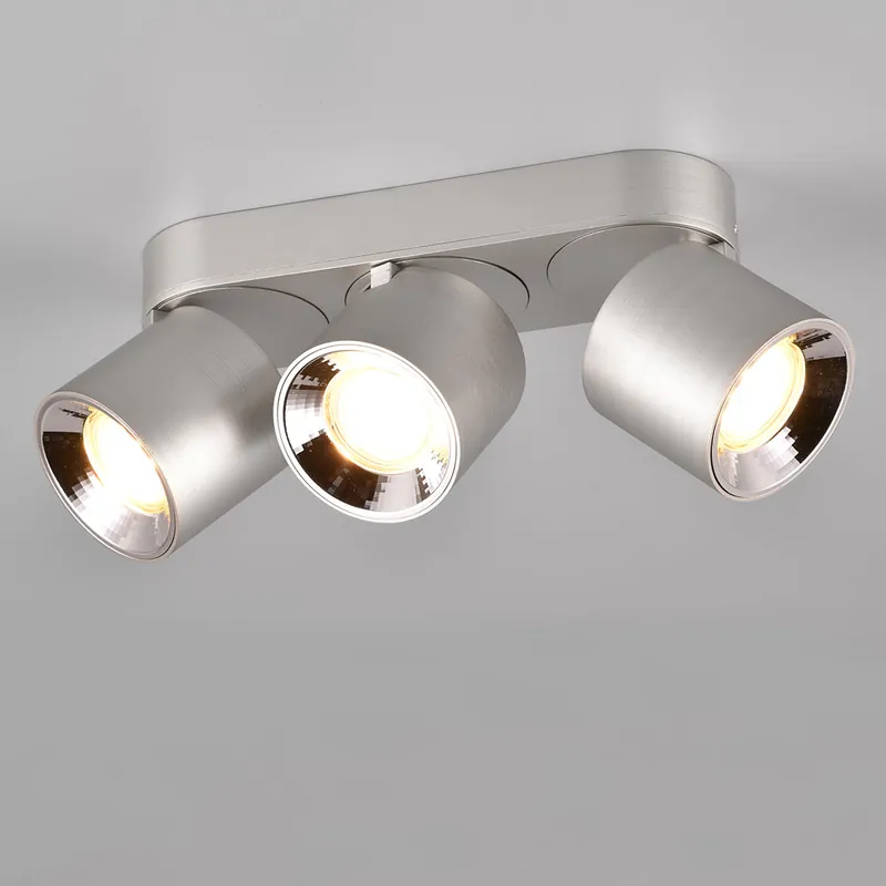 Moderne Deckenleuchte, 3 Strahler, Verstellbar, Nickel, 27 cm x 8 cm Günstig