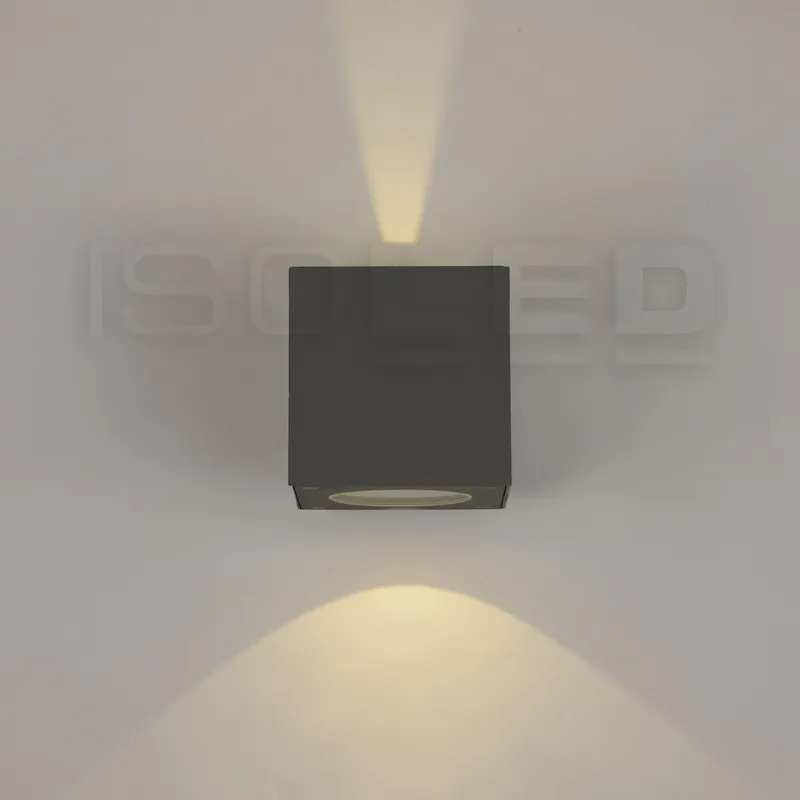 LED Außen Wandleuchte, Up-Down-Licht, Aluminium, Anthrazit, IP54, 11 cm x 9 cm Abverkauf
