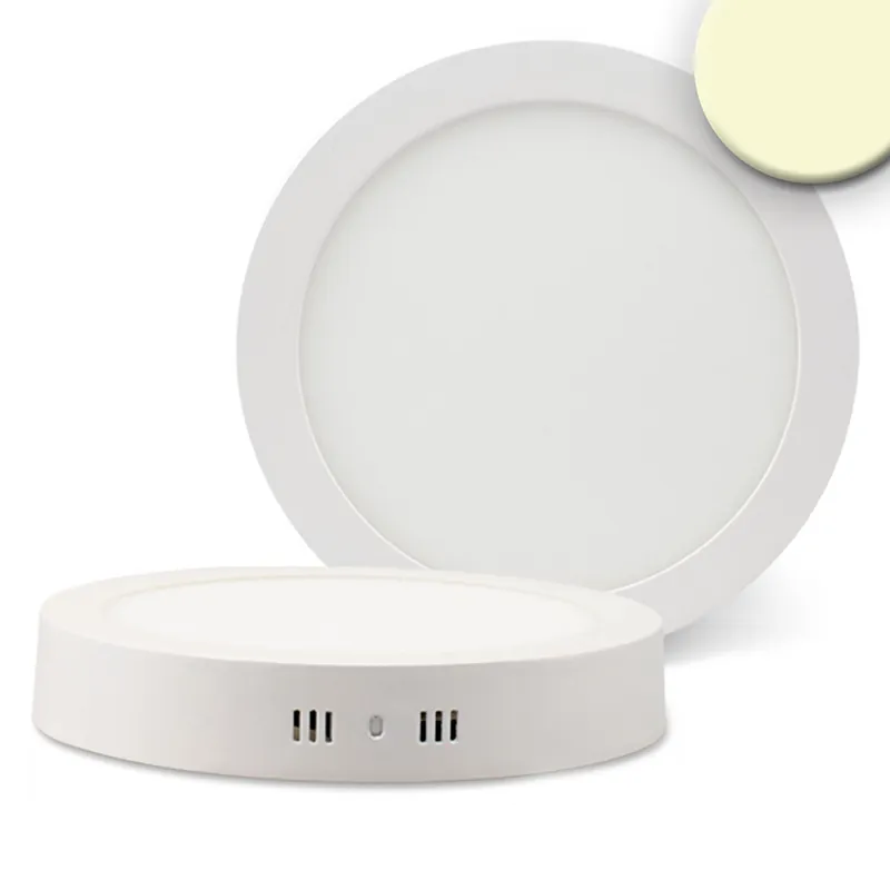 LED Deckenleuchte, Rund, Weiß, Aluminium, Flach, IP42, 22 cm Ø Zertifiziert