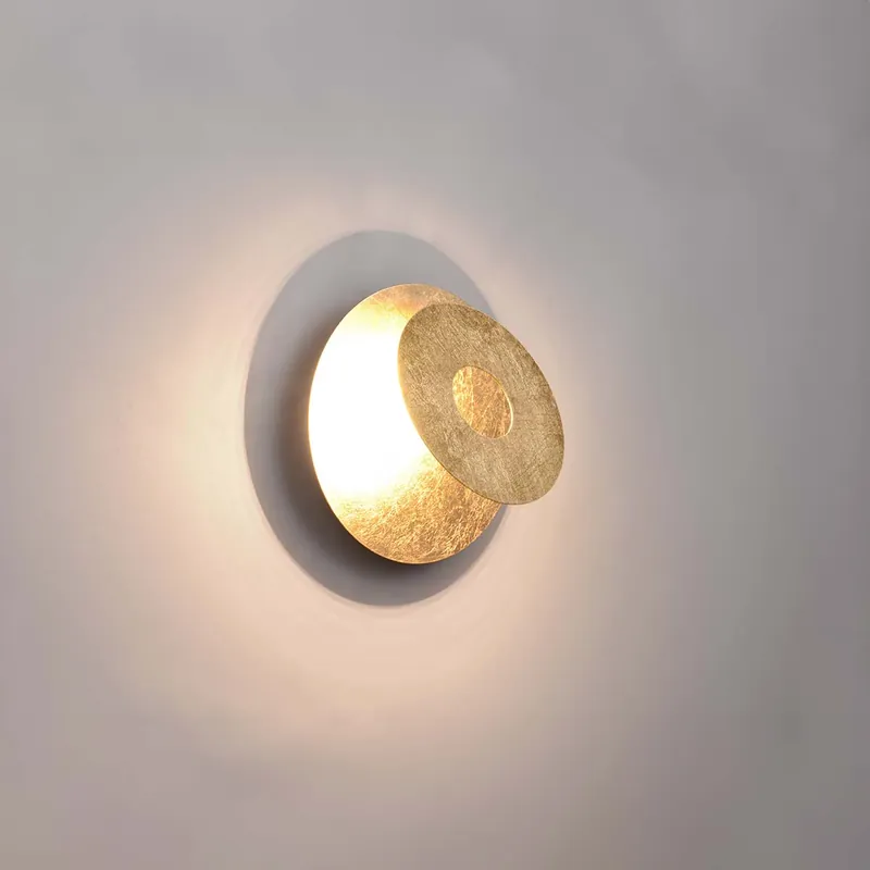 LED Wandleuchte, Rund, Gold, Schwenkbar, Indirektes Licht, 18 cm Ø Direktkauf