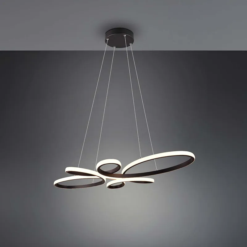 LED Pendelleuchte, Schleife, Schwarz, Weiß, 3900 Lumen, 83 cm x 45 cm Mega-Angebot