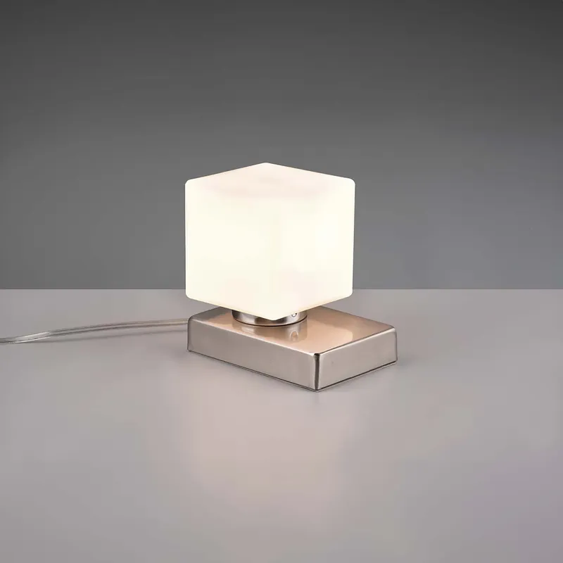 Preisreduziert Tischleuchte, Metall, Glas, Weiß, Touch-Funktion, 15 cm x 10 cm