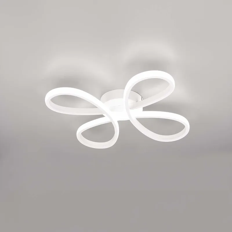 LED Deckenleuchte, Geschwungen, Weiß, Switch Dimmer, 4000 Kelvin, 40 cm x 40 cm Top-Angebot