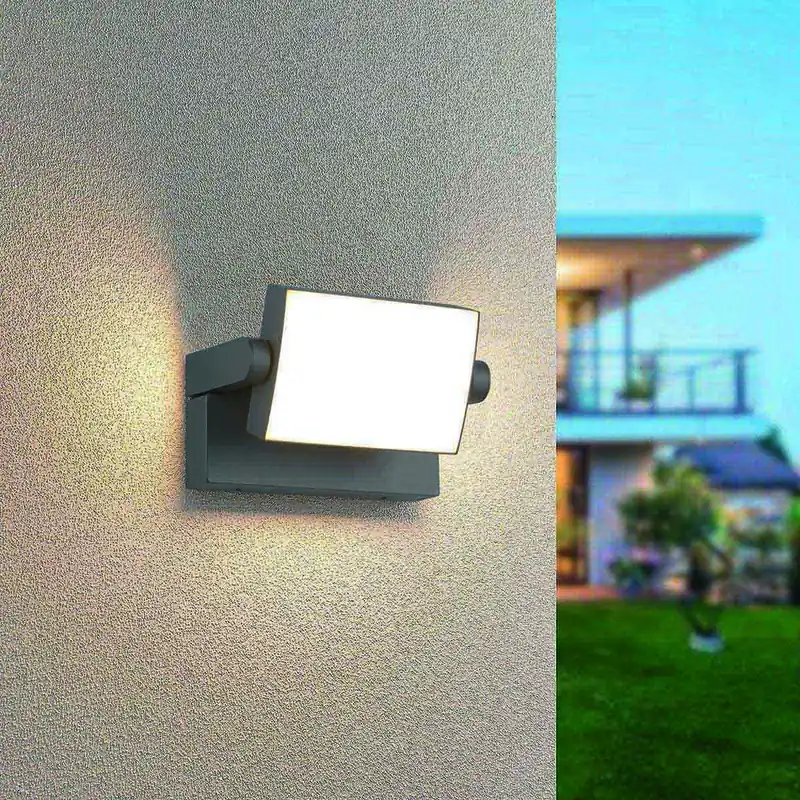 Sale LED Außen Wandleuchte, Kippbar, Anthrazit, Aluminium, IP54, 20 cm x 10 cm