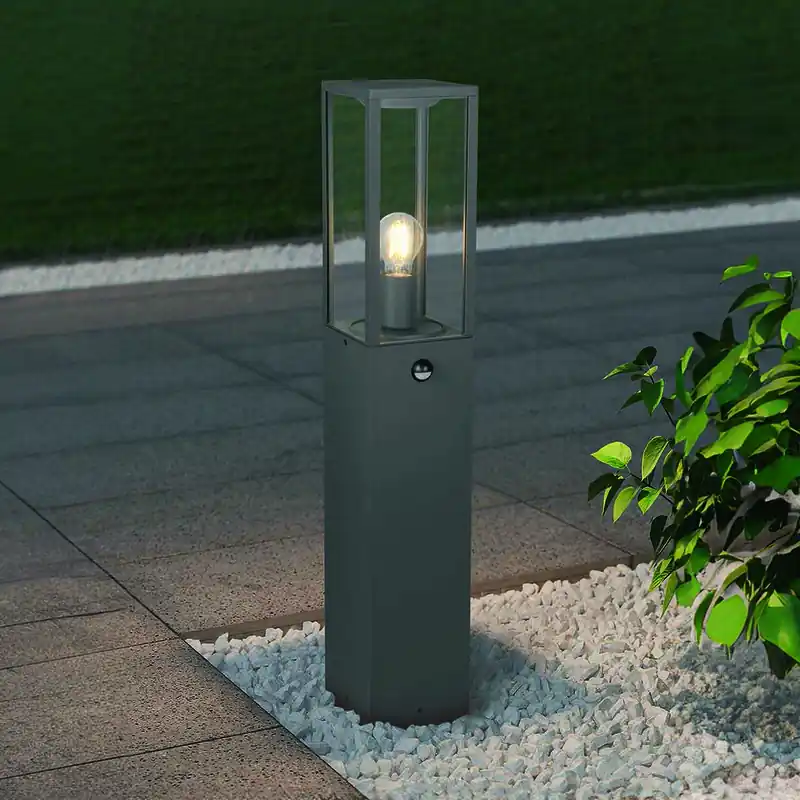 Finale Aktion Außen Stehleuchte, Bewegungssensor, Anthrazit, Aluminium, IP44, 80 cm Höhe