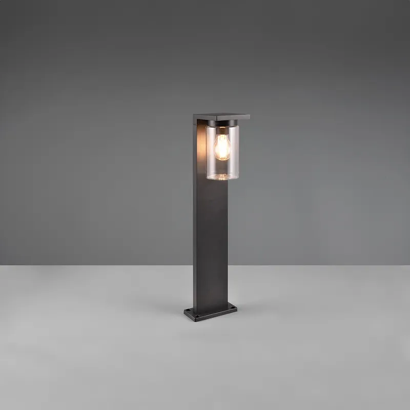 Preisreduziert Außen Stehleuchte, Dämmerungssensor, Schalter, Schwarz, Aluminium, IP44, 65 cm Höhe
