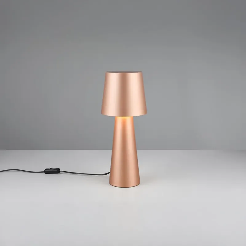 Tischleuchte, Konisch, Coffee, Metall, Schnurschalter, 40 cm Höhe Solange Der Vorrat Reicht