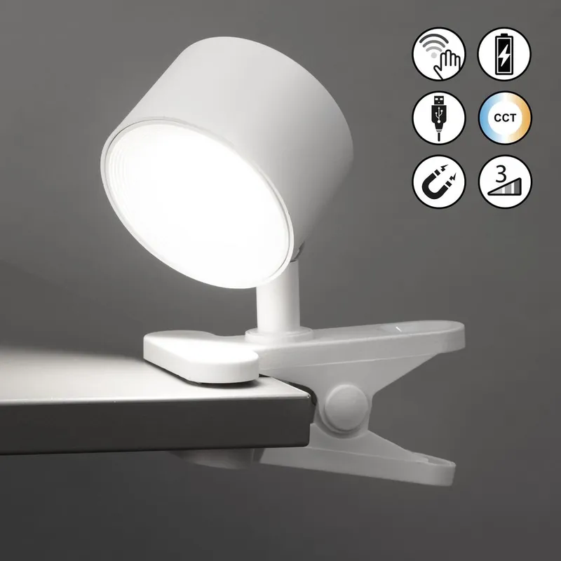 Direkt Vom Hersteller LED Klemmleuchte, Tischleuchte, Magnetisch, Weiß, Dimmbar, IP54