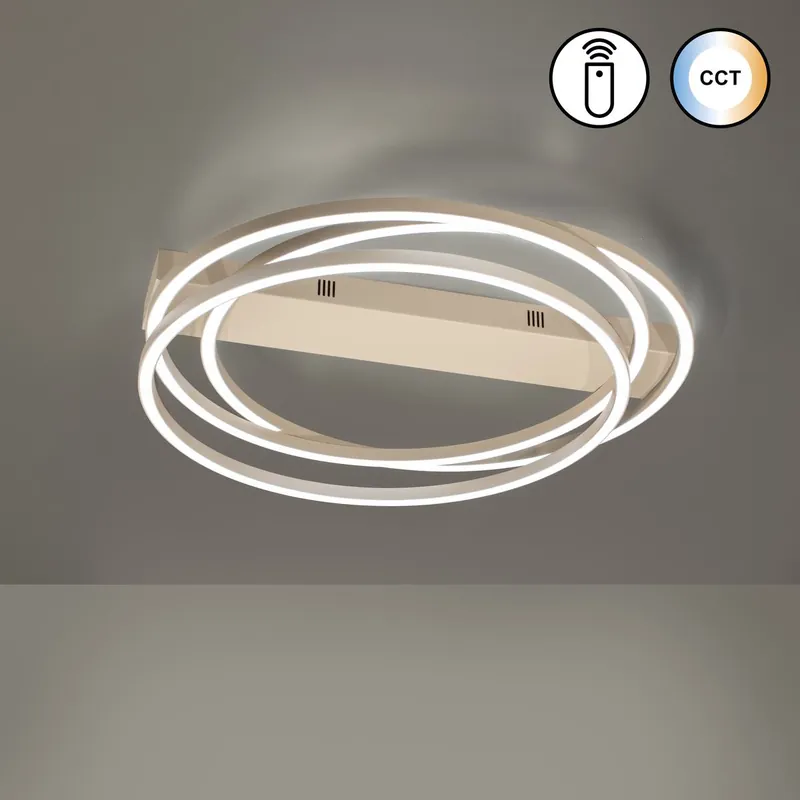 LED Deckenleuchte, Sand, Dimmer, CCT, Fernbedienung, 56 cm Ø Top-Seller