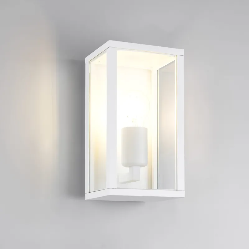Außen Wandleuchte, Weiß, Aludruckguss, Glas, IP44, 26 cm Höhe Top-Seller