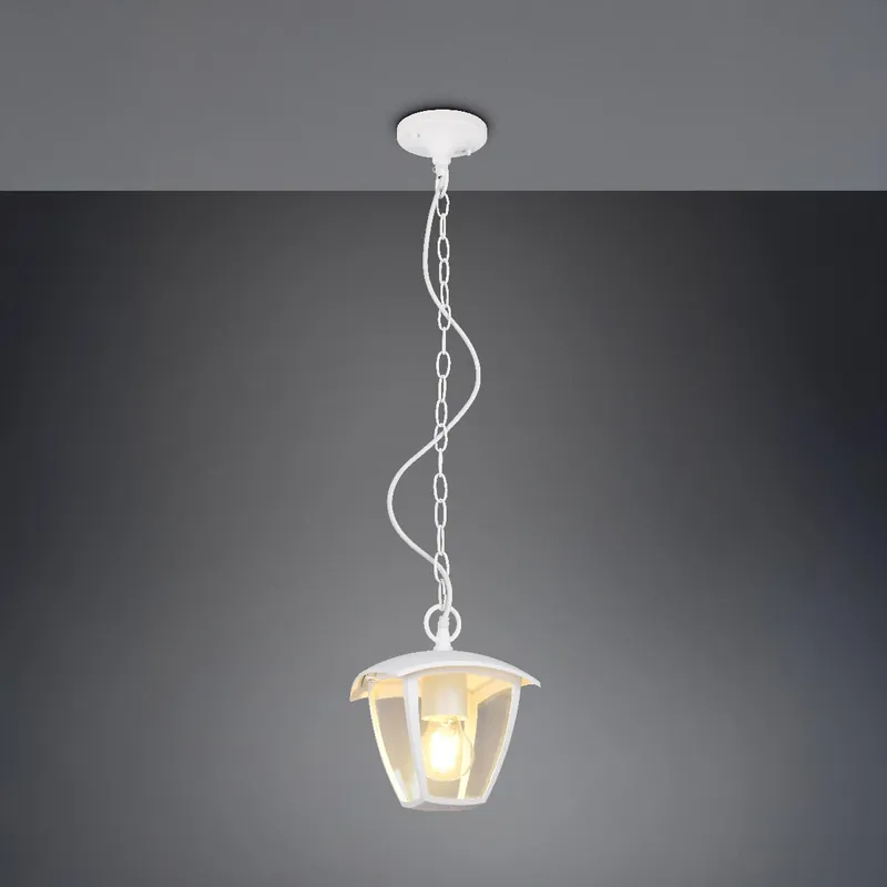 Außen Pendelleuchte, Aludruckguss, Weiß, IP44, 82 cm Höhe Schnäppchen