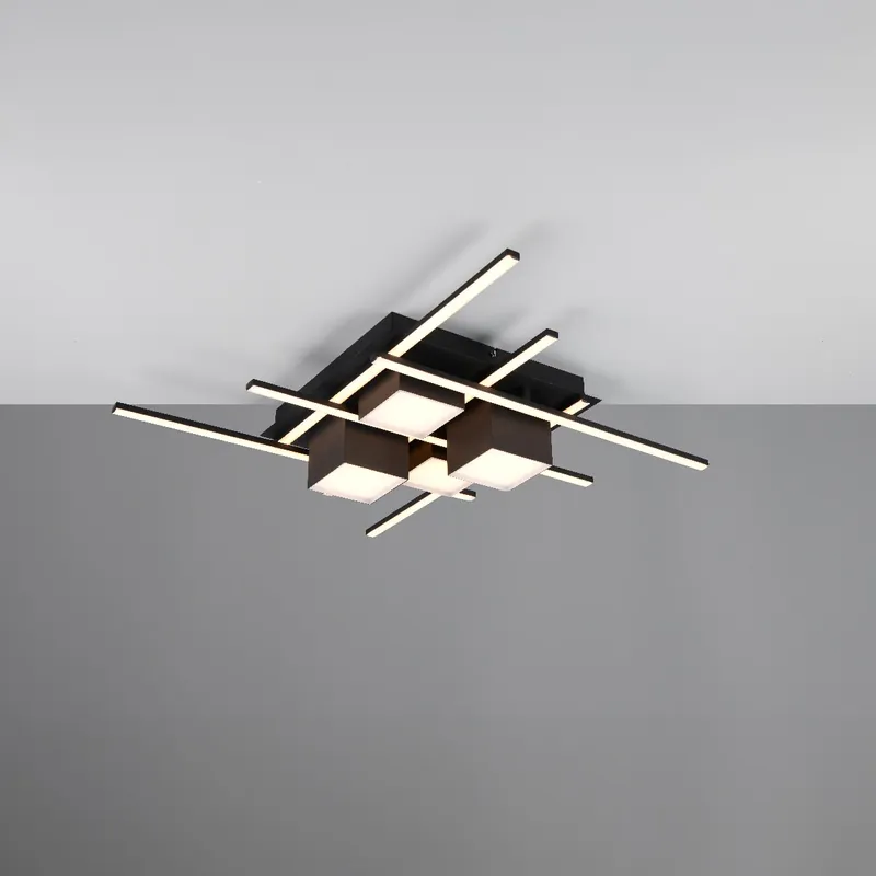 Online Kaufen LED Deckenleuchte, Schwarz, CCT, Dimmer, Fernbedienung, 70 cm x 70 cm