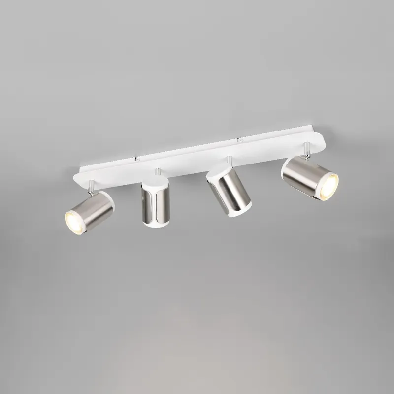 Finale Aktion Deckenstrahler, 4 Spots, Verstellbar, Metall, Nickel, 60 cm x 12 cm