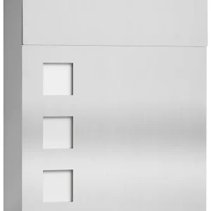 CMD Briefkasten Mailbox-Serie aus Edelstahl mit Fenster aus Opalglas, Einwurfschacht 43 x 273.mit Fe Neue Kollektion