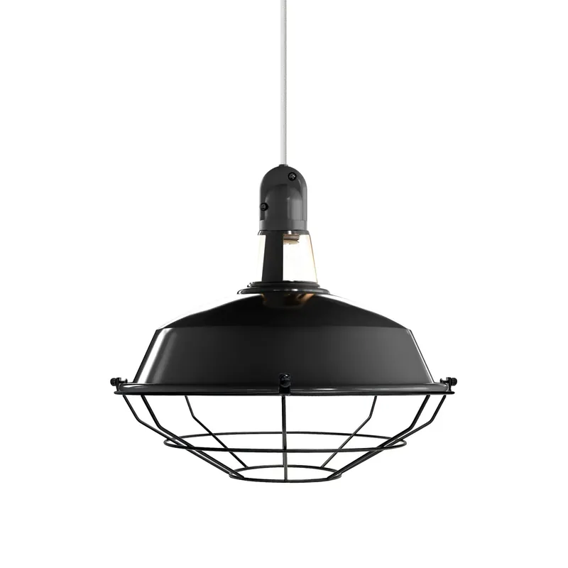 Versand Am Gleichen Tag Lampenschirm Harbour mit Metallgitter - Schwarz