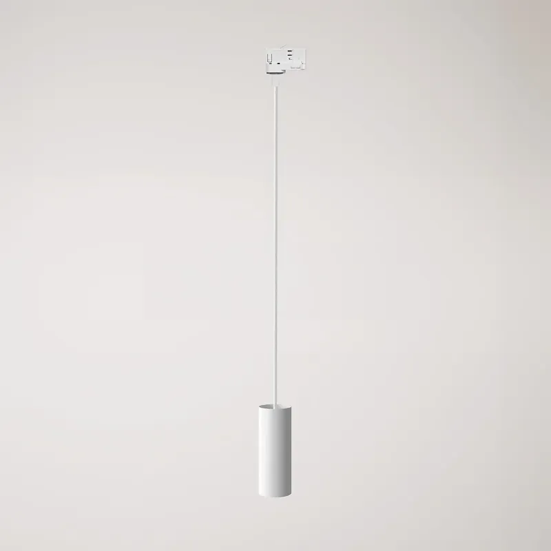 Pendelleuchte mit Tub-E14 Schirm für Schienensysteme – Weiß Expressversand