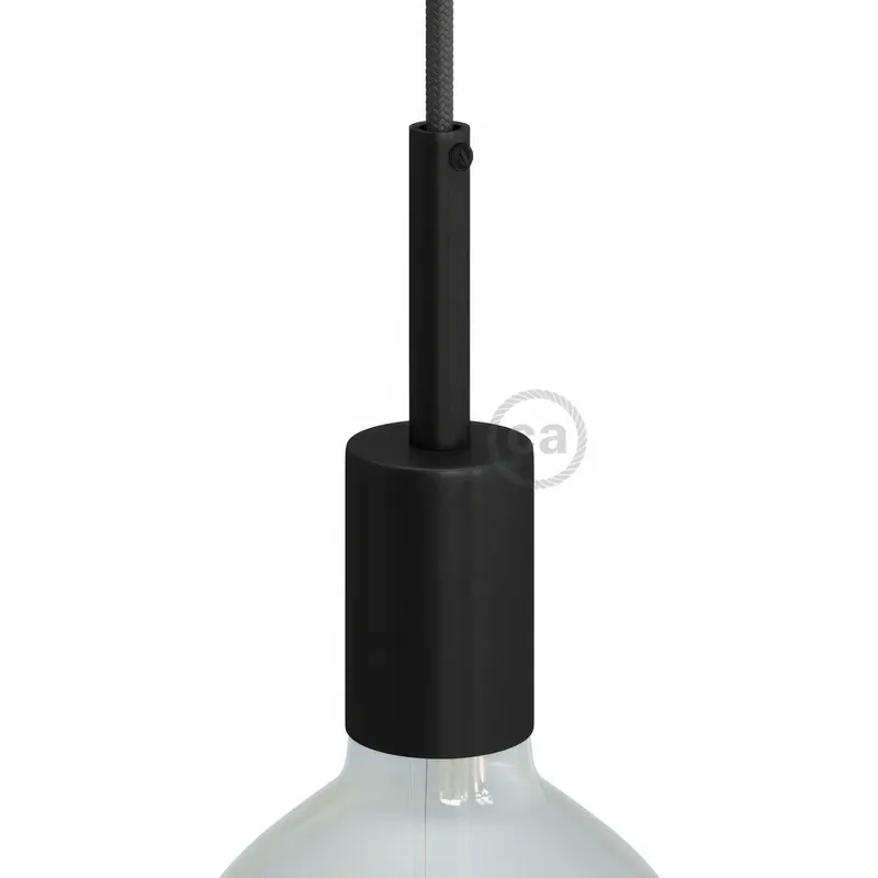 Kit zylindrische E27-Metallfassung mit 7 cm Zugentlastung – Schwarz Letzte Chance